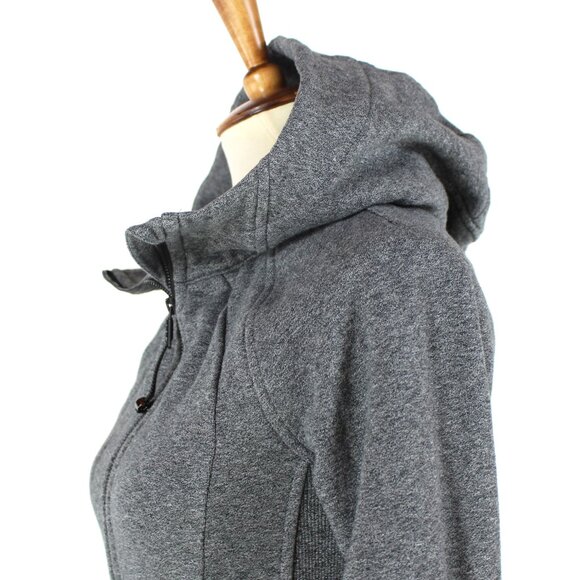 Lululemon Scuba Hoodie Light Cotton Fleece Full Zip Heathered Dark Grey Jacket 2 - Picture 3 of 7